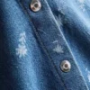 1,5-8 jaar | bloemenprint, mouwloze denimjurk met kraag