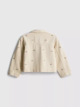 1,5-8 jaar | denimjasje met bloemenborduursel