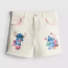 1,5-8 jaar | Disney's Stitch denimshort met contrasterende stiksels