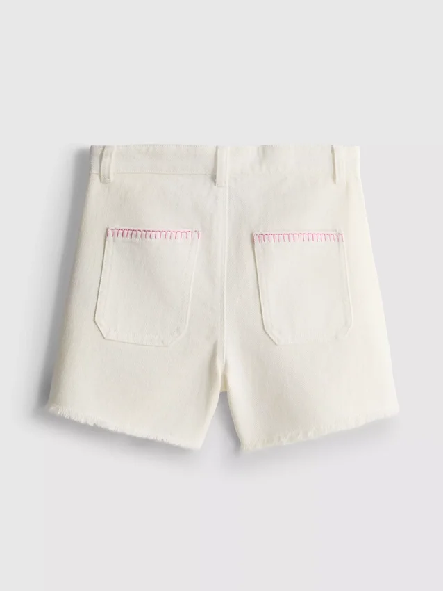 1,5-8 jaar | Disney's Stitch denimshort met contrasterende stiksels