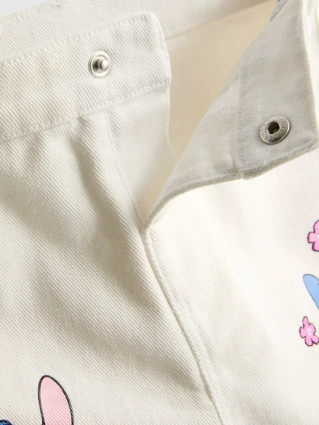 1,5-8 jaar | Disney's Stitch denimshort met contrasterende stiksels
