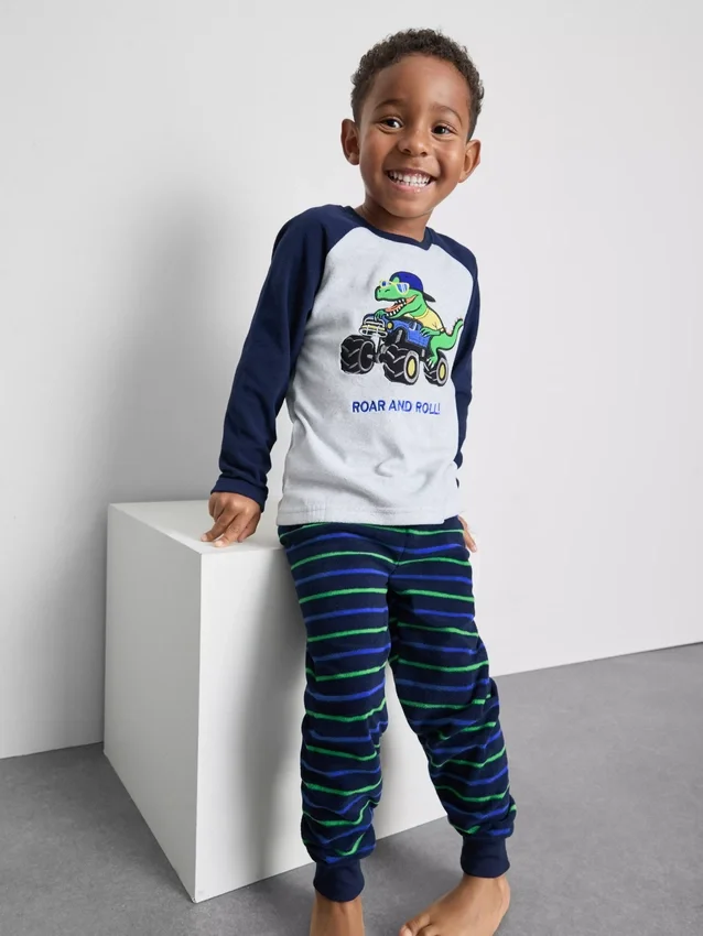 1,5-8 jaar | fleece-pyjama met dinosaurusprint