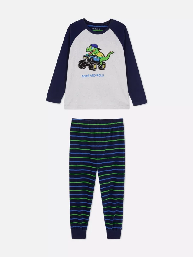 1,5-8 jaar | fleece-pyjama met dinosaurusprint