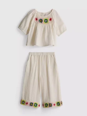 1,5-8 jaar | gehaakte blouse- en broeken-set