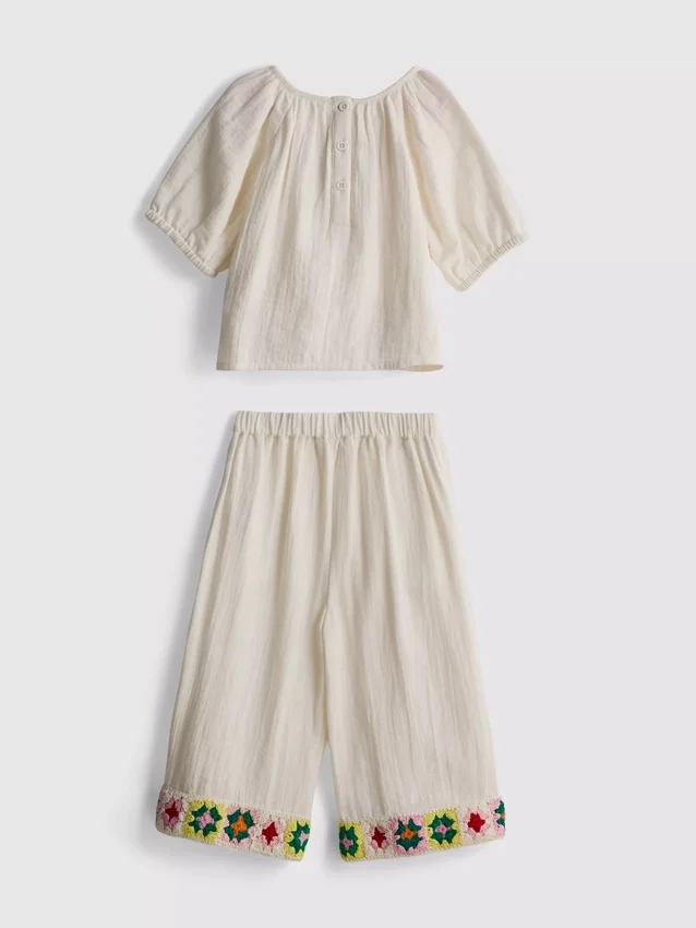 1,5-8 jaar | gehaakte blouse- en broeken-set