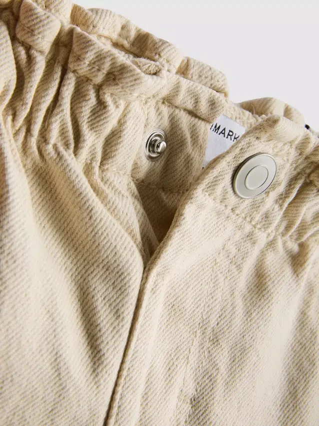 1,5-8 jaar | Jeans met bloemenborduursel en paperbag-pasvorm