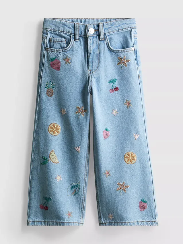 1,5-8 jaar | Jeans met fruitborduursel