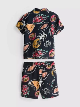 1,5-8 jaar | Set met bedrukt overhemd en Shorts