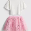 1,5-8 jaar | Set met T-shirt met eenhoornprint en tutu-rokje