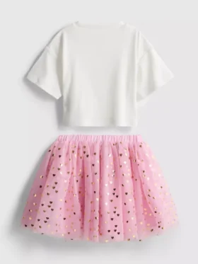 1,5-8 jaar | Set met T-shirt met eenhoornprint en tutu-rokje