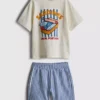 1,5-8 jaar | T-shirt en Shorts met sardine-print
