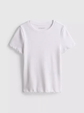 1,5-8 jaar | T-shirt met geribde lettuce-rand