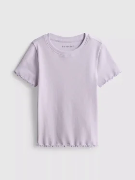 1,5-8 jaar | T-shirt met geribde lettuce-rand