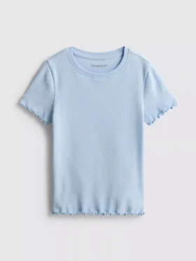 1,5-8 jaar | T-shirt met geribde lettuce-rand