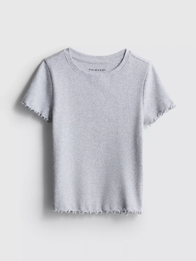1,5-8 jaar | T-shirt met geribde lettuce-rand
