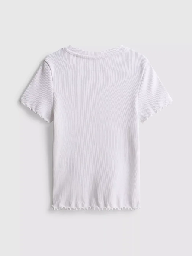 1,5-8 jaar | T-shirt met geribde lettuce-rand
