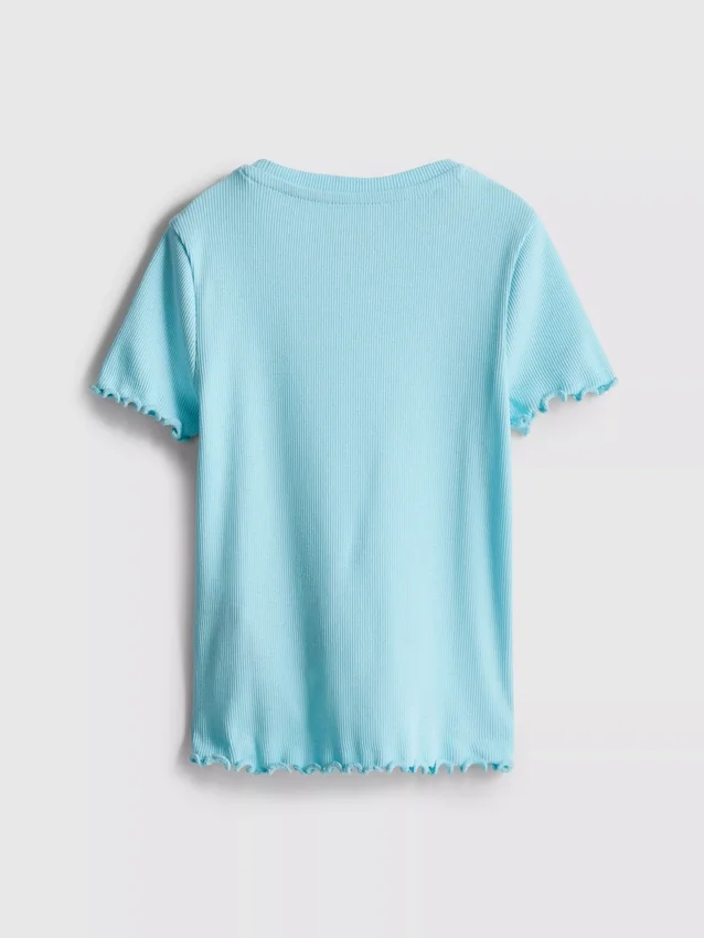 1,5-8 jaar | T-shirt met geribde lettuce-rand