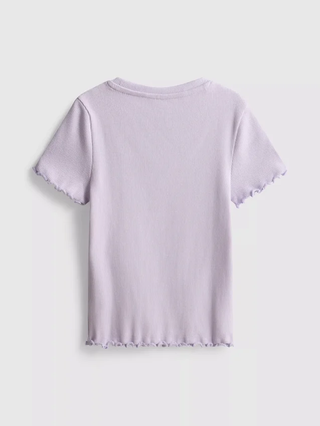 1,5-8 jaar | T-shirt met geribde lettuce-rand