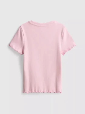 1,5-8 jaar | T-shirt met geribde lettuce-rand