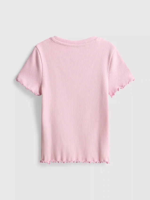 1,5-8 jaar | T-shirt met geribde lettuce-rand