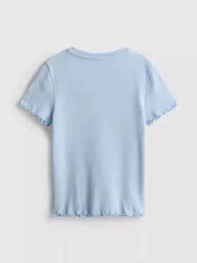 1,5-8 jaar | T-shirt met geribde lettuce-rand