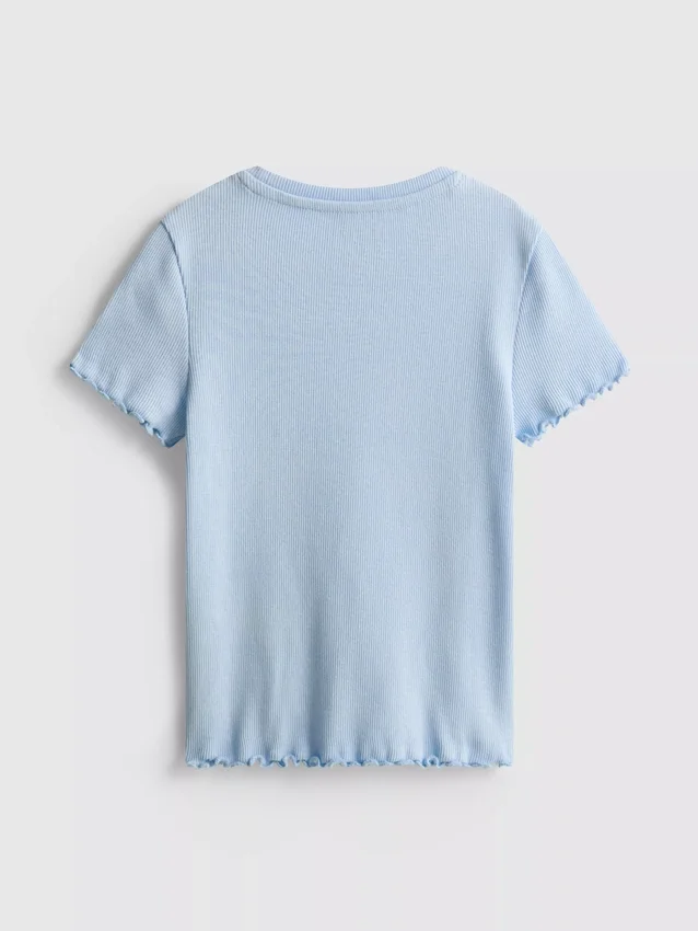 1,5-8 jaar | T-shirt met geribde lettuce-rand