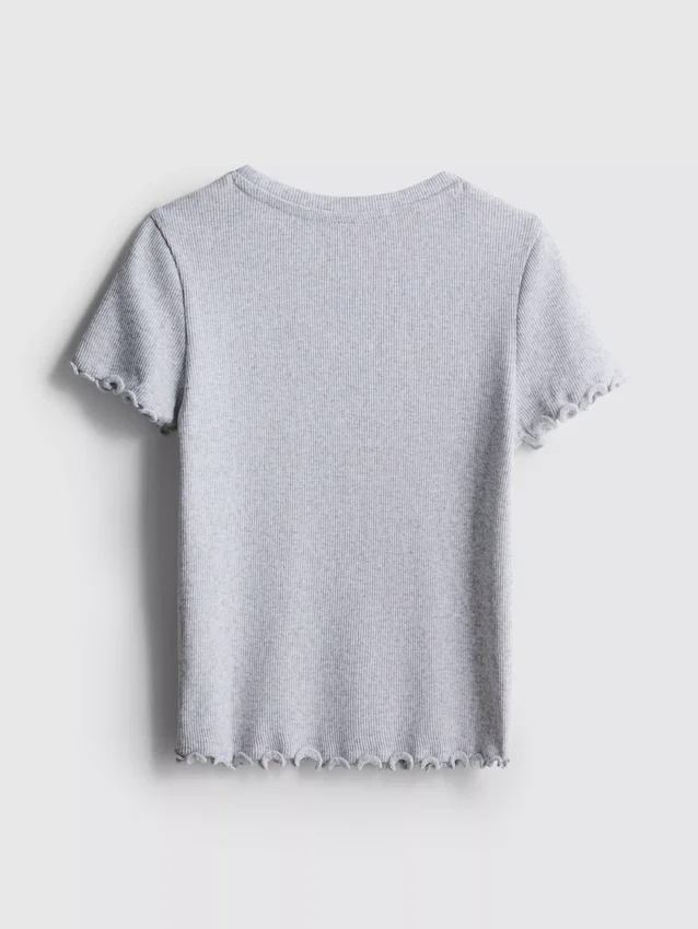 1,5-8 jaar | T-shirt met geribde lettuce-rand