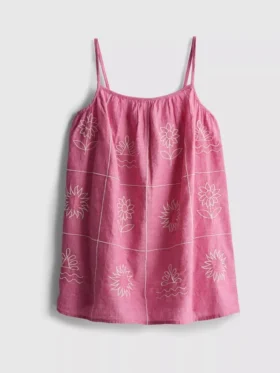 1,5-9 jaar | geborduurde cami-jurk van chambray