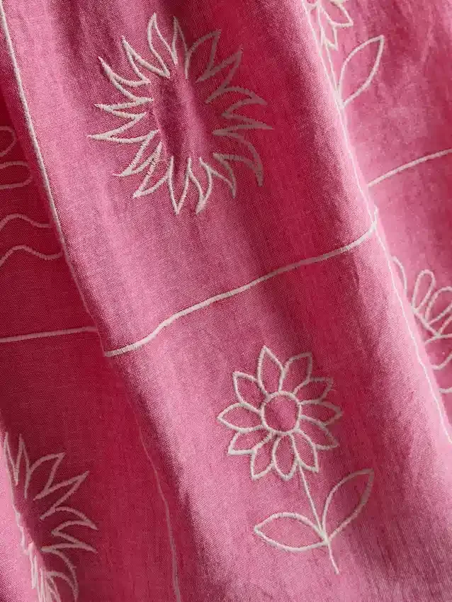 1,5-9 jaar | geborduurde cami-jurk van chambray