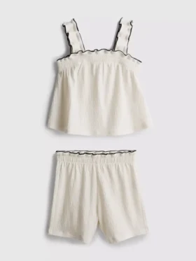 1,5-9 jaar | Set met blouse en Shorts met gekreukelde textuur