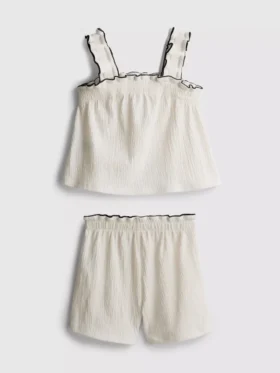 1,5-9 jaar | Set met blouse en Shorts met gekreukelde textuur