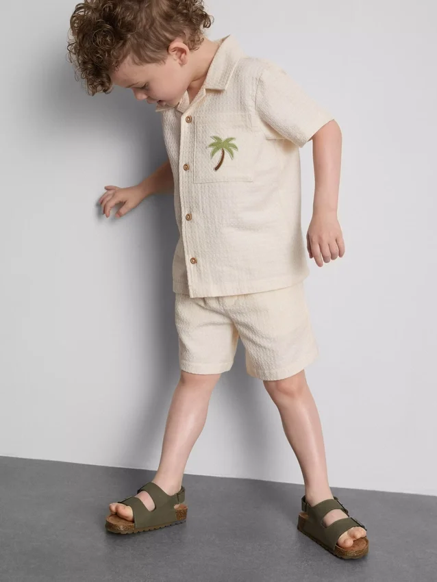 1,5-9 jaar | set met geborduurd overhemd en Shorts