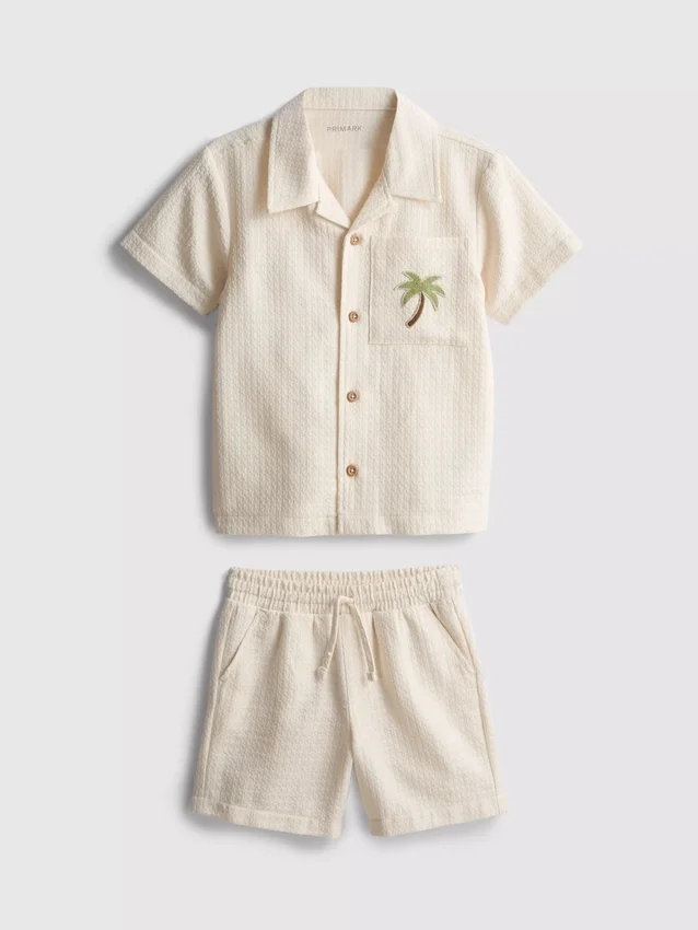1,5-9 jaar | set met geborduurd overhemd en Shorts