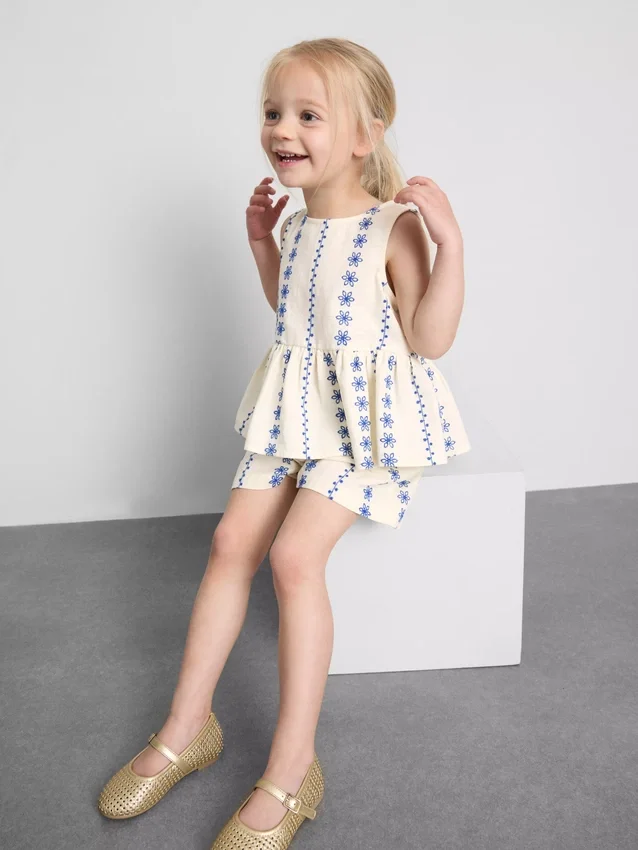 1,5-9 jaar | set met geborduurde blouse en Shorts