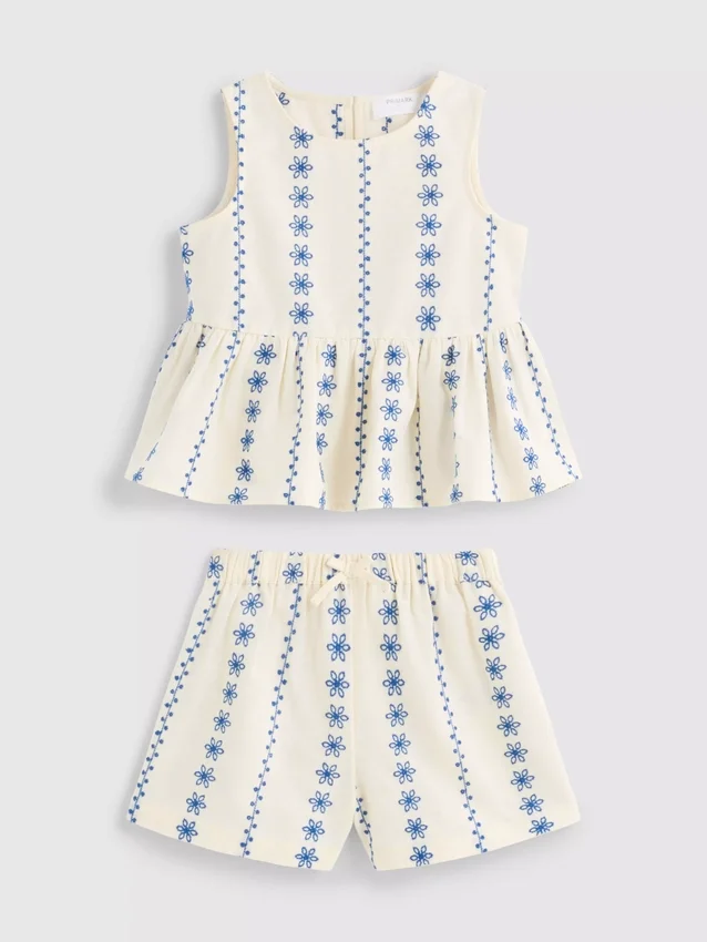 1,5-9 jaar | set met geborduurde blouse en Shorts