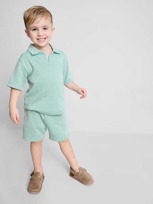 1,5-9 jaar | Set met gestreept overhemd en Shorts