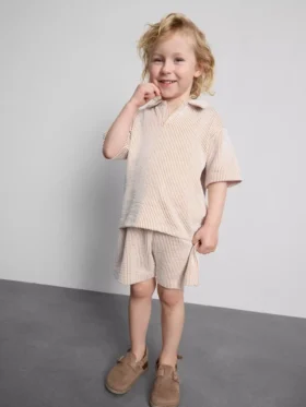 1,5-9 jaar | Set met gestreept overhemd en Shorts