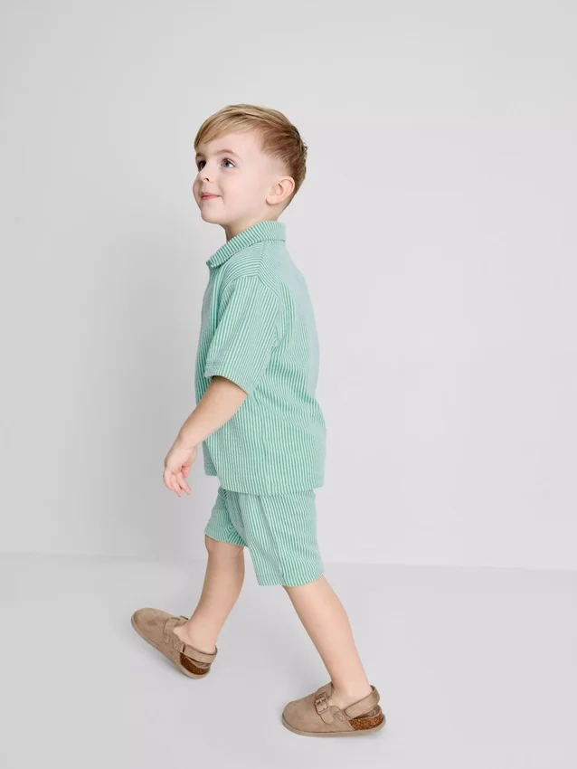 1,5-9 jaar | Set met gestreept overhemd en Shorts