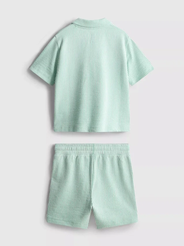 1,5-9 jaar | Set met gestreept overhemd en Shorts
