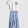 1,5-9 jaar | set met T-shirt met ruches en broeken