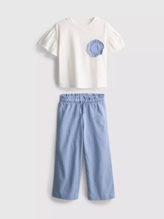 1,5-9 jaar | set met T-shirt met ruches en broeken