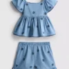 1,5-9 jaar | Set van chambray-blouse en -Shorts