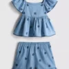 1,5-9 jaar | Set van chambray-blouse en -Shorts