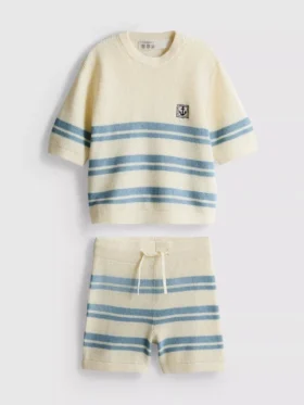 1,5-9 jaar | Set van gebreid shirt en Shorts