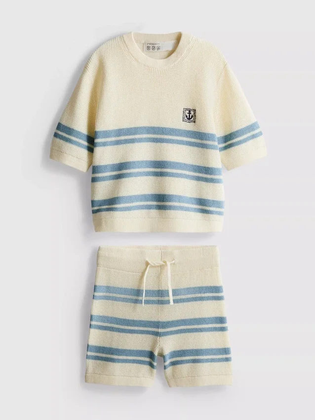 1,5-9 jaar | Set van gebreid shirt en Shorts