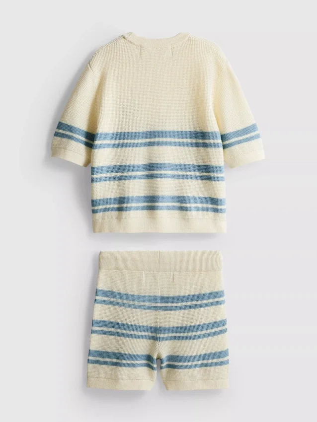 1,5-9 jaar | Set van gebreid shirt en Shorts