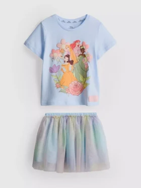 1-9 jaar | Disney-prinsessen T-shirt en tutu-rokje set