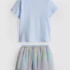 1-9 jaar | Disney-prinsessen T-shirt en tutu-rokje set