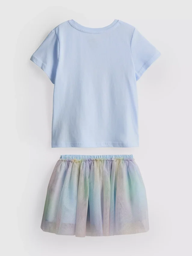 1-9 jaar | Disney-prinsessen T-shirt en tutu-rokje set