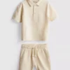 1-9 jaar | set bestaande uit een poloshirt met textuur en een korte broek
